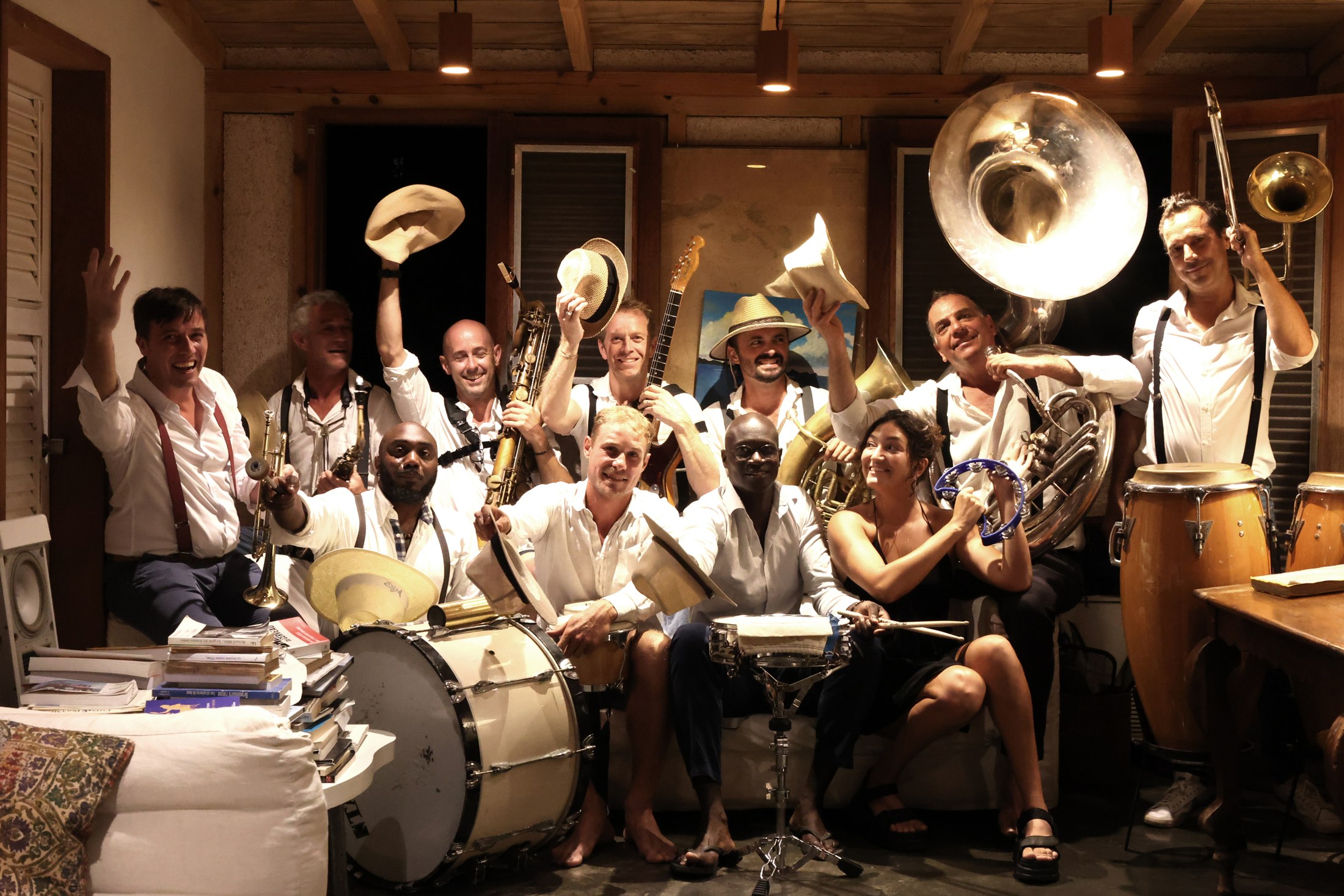 Bitin Brass Band performing with their full ensemble of brass instruments